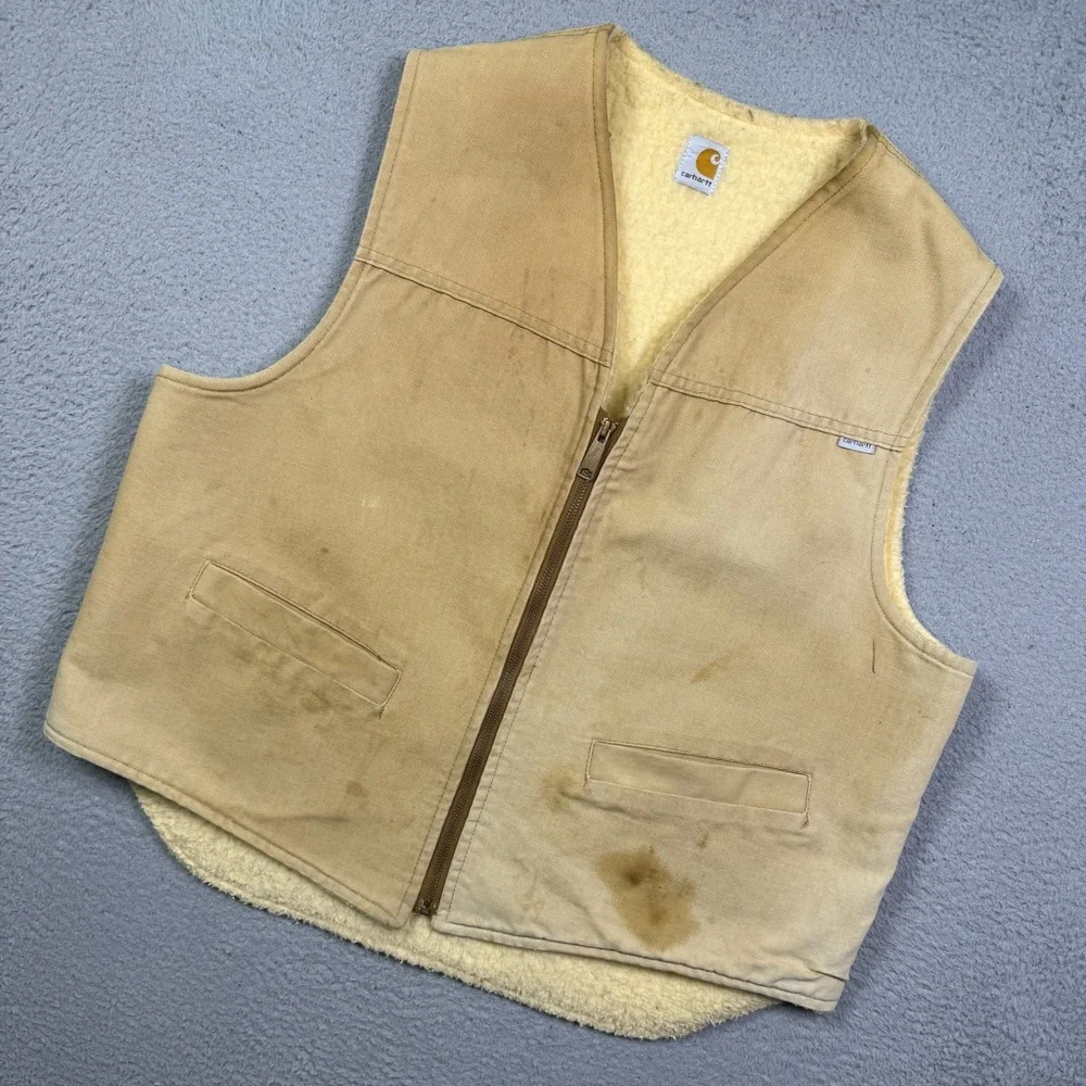 Vintage 90s carhartt Sherpa‎ lined vest
